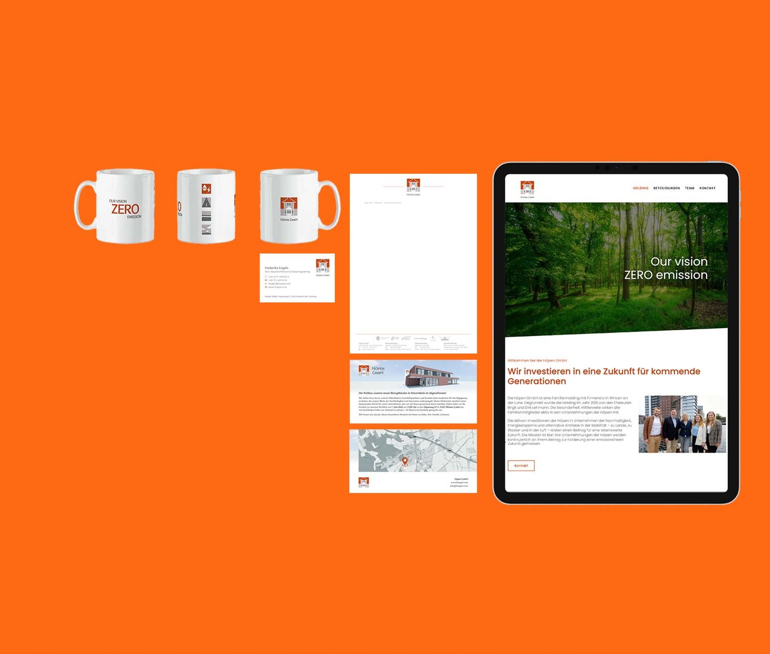 Die Höpen GmbH aus Scharmbeck in Winsen (Luhe) steht für die Mission Zero Emission. Unser Corporate Design reflektiert das Mission Statement auf der Website, auf Werbemitteln und auf dem Geschäftspapier, auf Visitenkarten und Briefpapier.