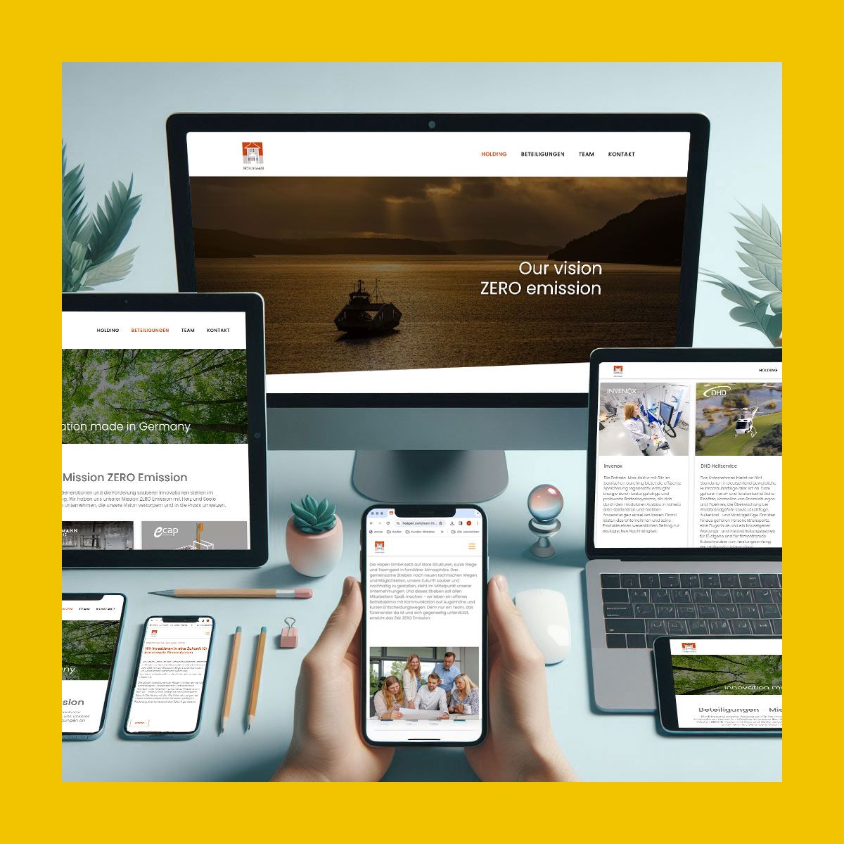 Responsive Webdesign garantiert die optimale Darstellung aller Inhalte und Gestaltungselemente ihrer Website, optimal angepasst an die jeweilige Bildschirmgröße des Endgeräts.
