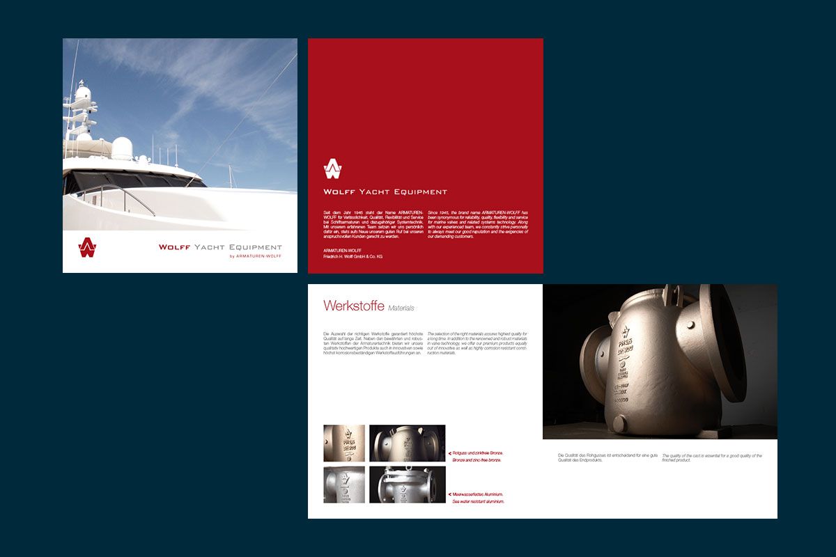 Die Produktreihe hochwertiger Armaturen für Superyachten und Megayachten wurde mit einem Foto-Shooting und in einer Image-Broschüre in Szene gesetzt.